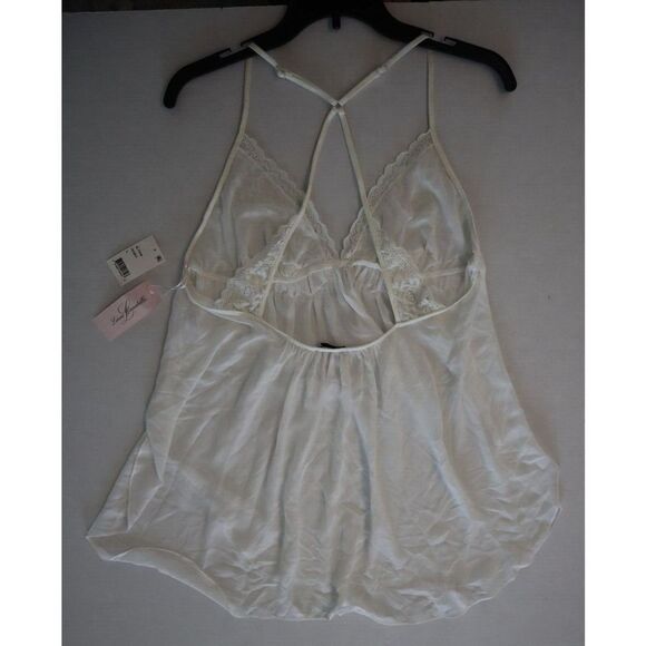 Linea Donatella Womens Sz L Ivory Juliet Lace-Trimmed Chemise Lingerie Nightgown - Picture 12 of 13